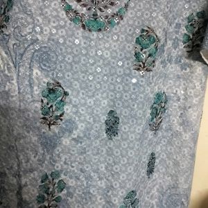 Sky Blue A-line Kurta