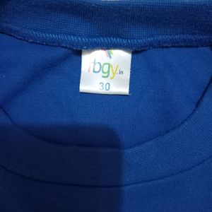 Girls Blue T- Shirt For 4-6 Year Girl