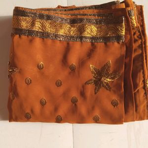 Unused Heavy Embroidery Work Saree