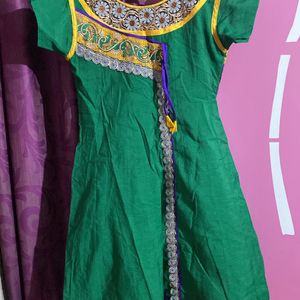 Green And Yellow Kurta Set