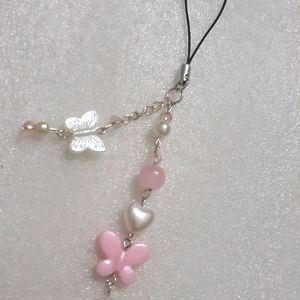 Combo Of 2 Pink Butterfly Mobile Charm