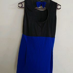 Blue Dress With Bow Shape At The Back