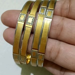 White Gold Polish Bangles