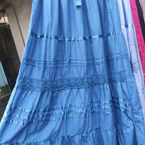 Cotton Blue Skirt