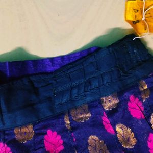 Half Saree  With Maggam Work Blouse