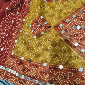 Beautiful Ful Prented And Shimky Dotted Saree