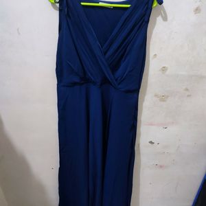 Navy Blue V Neck Maxi Dress