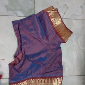 Multicolored Saree With A Stitched Blouse