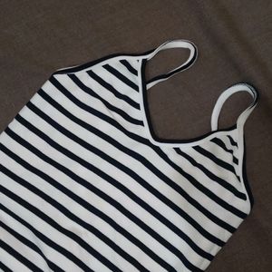 Black Strip A Line Dress