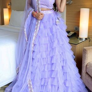 Designer Ruffle lehnga 💜