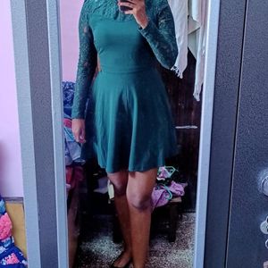 Dark Green Lace Dress