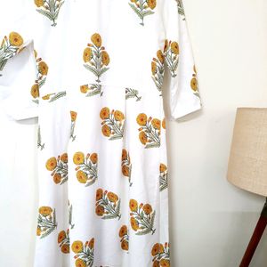 Stock Clearance Sale - White Frock With Yellow