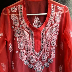 Beautiful Mirror Work Kurti