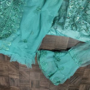 Teal Color Lengha