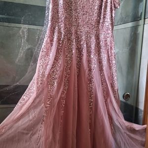 PARTY WEAR GOWN - ONION PINK COLR