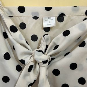 SSS Front Tie Polka Dot Crop Top