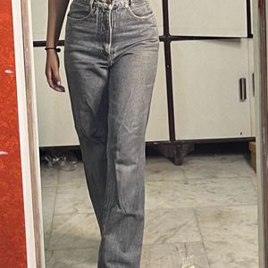 Grey Wide Leg Jeans