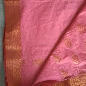 pink silk saree