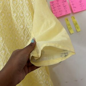 Yellow Women Chikankari Kurta