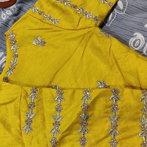 Yellow Stitched Embroidered Blouse