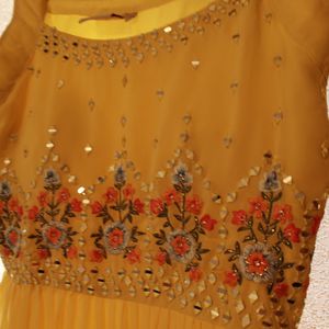 Floral Poly Georgette Short Kurti with Sharara