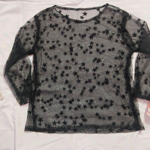 Sheer Net Top With Stars ⭐