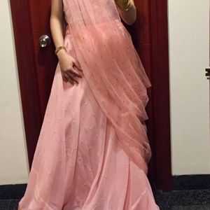 Prettiest Pink & Blue Halter Neck Lehenga