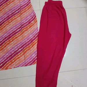 Handwork Lehriya Kurti With Pant