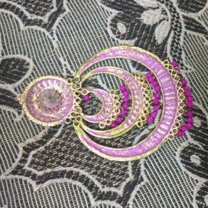 3 Layer Pink Circle Earring