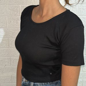 Flash Sale - Fitted Ribbed Black Top