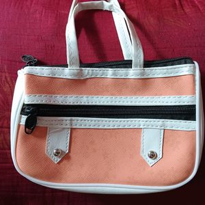 Regular Women Ladies Orange Rexine Hand Bag