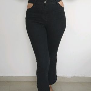 High Waist Trendy Side Cut Ball Bottom Jeans..,Boo