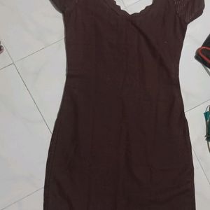 Brown Chikankari Kurthi