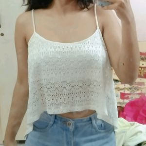 Bershka Lace Flowy Top