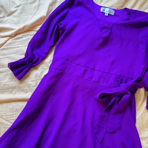 Women Georgette Formal Party Wear Purple Dress