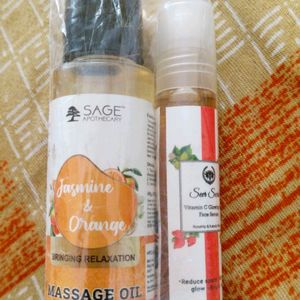 Sage Apthocary Jasmin &Orange Massage Oil & Serum