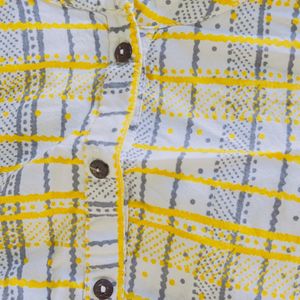 Yellow White Kurta