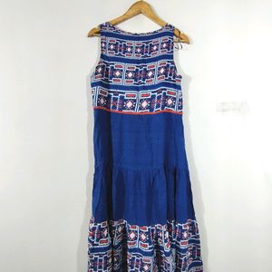 Blue Printed Dress (Women's)