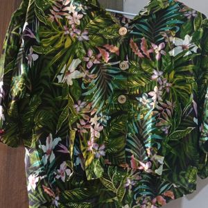 green floral crop top