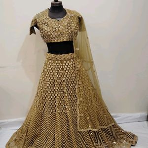 Mustard Yellow Mirror Worked Lehenga