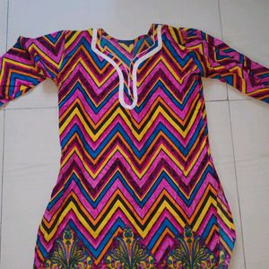 Multicolored Pure Cotten Kurti