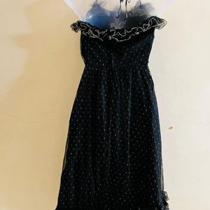 Korean Designer Flared Black One Piece