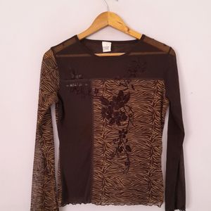 Brown Printed Top (Women's)