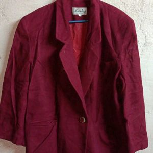 Women's Oversized Formal Coat Blazer Maroon