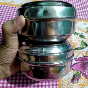 2 Steel Container (Tiffin Boxes)