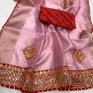 New Cotton Silk Saree With Blouse Piece