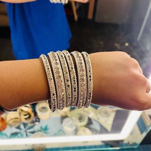 White Bangles Set