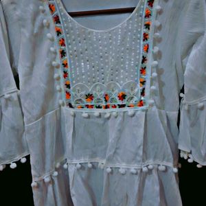 Chikankari Short Kurti