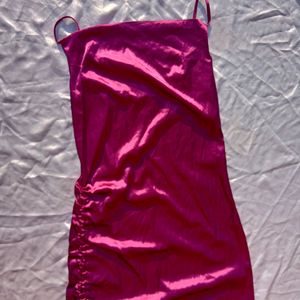 Brand New (Urbanic) Satin Ruched Cowl Neck Dress