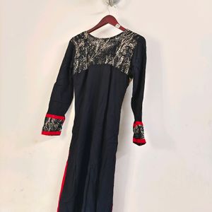 Black Women Embroidery Kurta